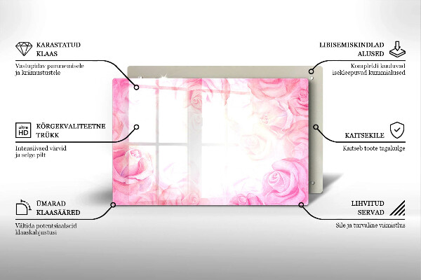 Posavaso de cristal para velas funerarias Fondo de rosas delicadas