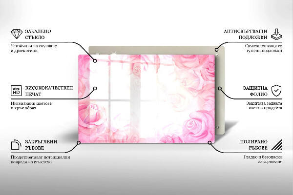 Posavaso de cristal para velas funerarias Fondo de rosas delicadas