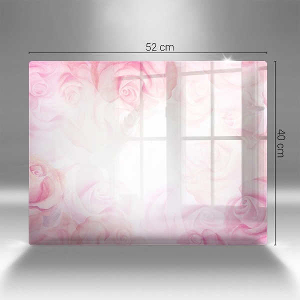 Posavaso de cristal para velas funerarias Fondo de rosas delicadas