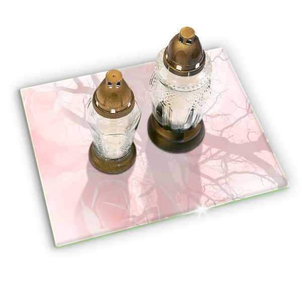 Posavaso de vidrio para velas Fondo de rosas pastel