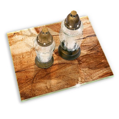 Posavaso de vidrio para velas funerarias Textura de tablero de madera