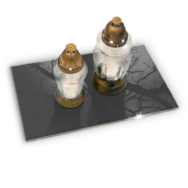 Posavaso de vidrio para velas funerarias Color gris