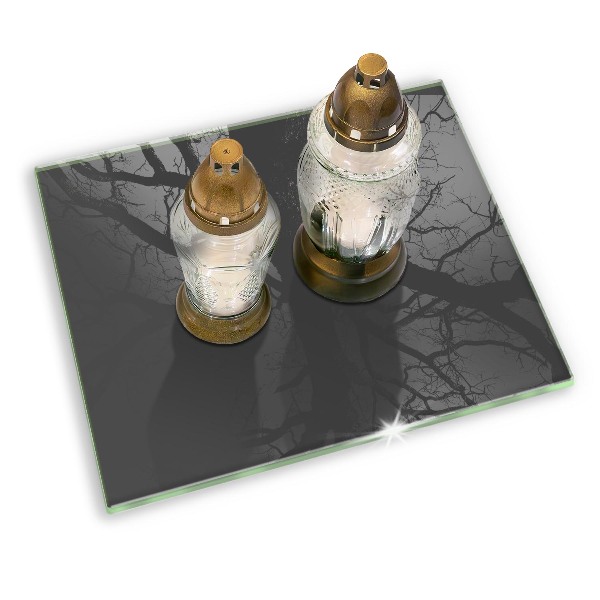 Posavaso de vidrio para velas funerarias Color gris