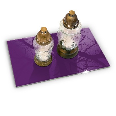 Posavaso de cristal para velas funerarias Violeta