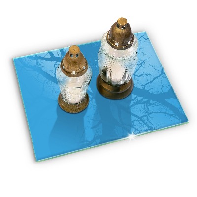 Posavaso de vidrio para velas funerarias Color azul