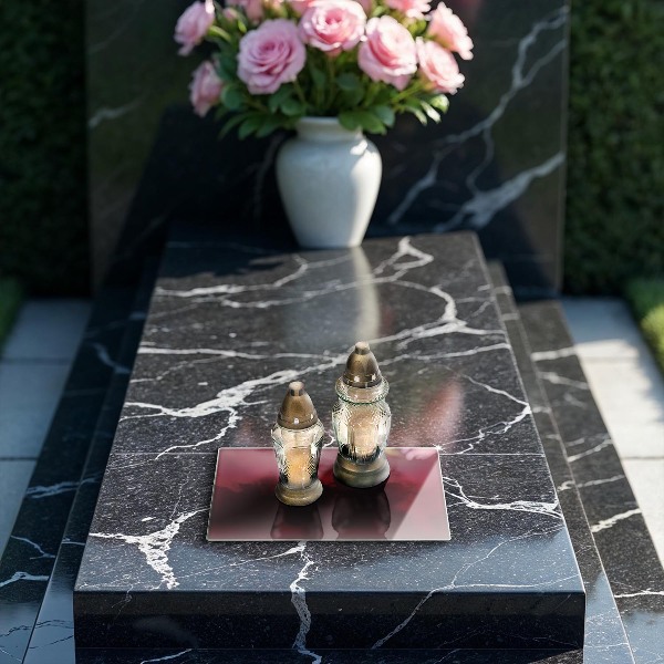 Posavaso de vidrio para velas funerarias Color burdeos