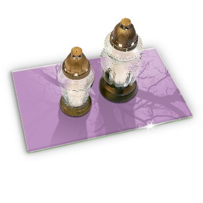 Posavaso de vidrio para velas funerarias Violeta