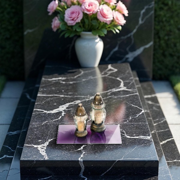 Posavaso de vidrio para velas funerarias Violeta