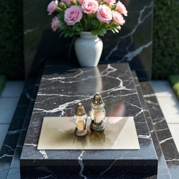 Posavaso de vidrio para velas funerarias Color beige