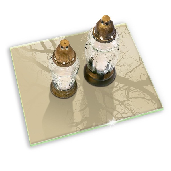 Posavaso de vidrio para velas funerarias Color beige