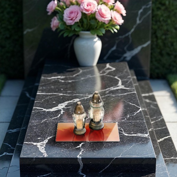 Posavaso de vidrio para velas funerarias Color naranja