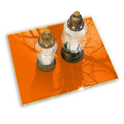 Posavaso de vidrio para velas funerarias Color naranja