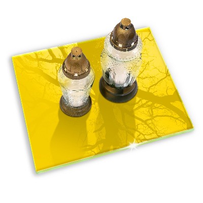 Posavaso de vidrio para velas Color amarillo