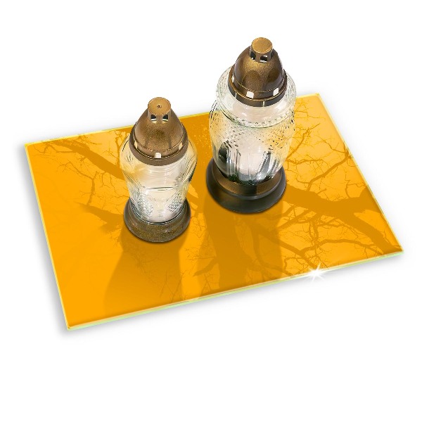 Posavaso de vidrio para velas funerarias Color amarillo oscuro
