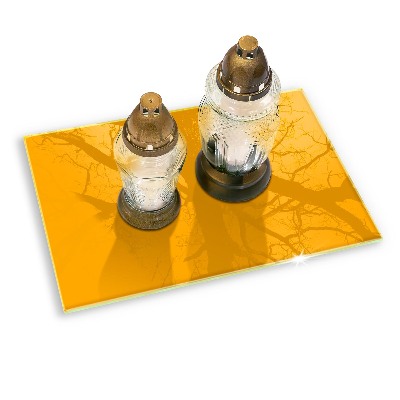 Posavaso de vidrio para velas funerarias Color amarillo oscuro