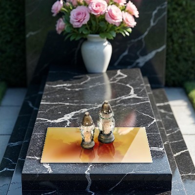 Posavaso de vidrio para velas funerarias Color amarillo oscuro