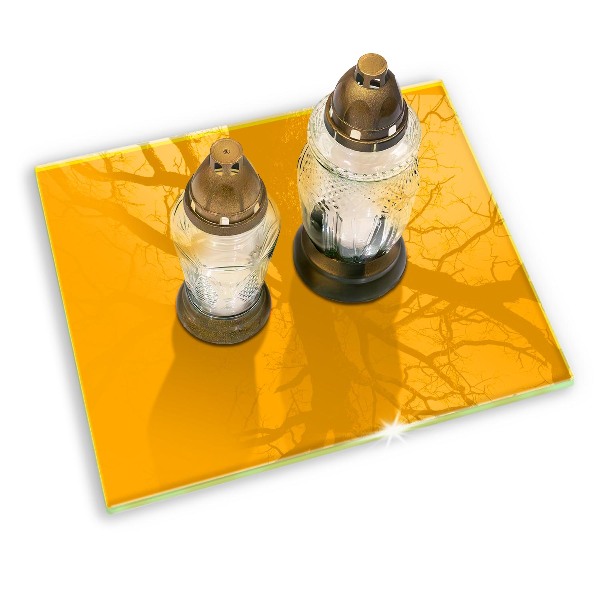 Posavaso de vidrio para velas funerarias Color amarillo oscuro