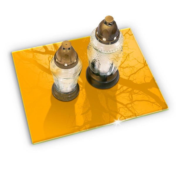 Posavaso de vidrio para velas funerarias Color amarillo oscuro