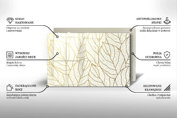 Posavaso de cristal para velas funerarias Patrón de hoja de arte lineal