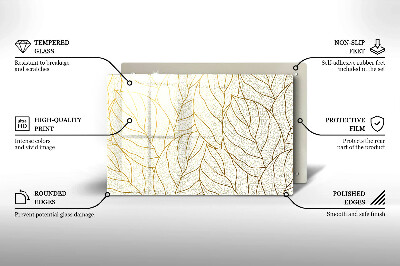 Posavaso de cristal para velas funerarias Patrón de hoja de arte lineal