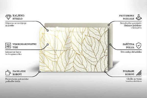 Posavaso de cristal para velas funerarias Patrón de hoja de arte lineal