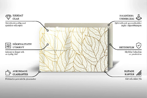 Posavaso de cristal para velas funerarias Patrón de hoja de arte lineal