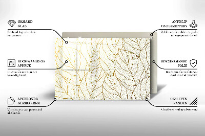 Posavaso de cristal para velas funerarias Patrón de hoja de arte lineal