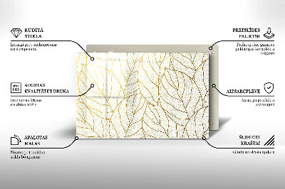 Posavaso de cristal para velas funerarias Patrón de hoja de arte lineal