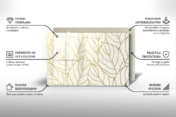 Posavaso de cristal para velas funerarias Patrón de hoja de arte lineal