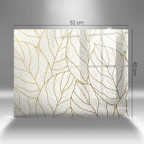 Posavaso de cristal para velas funerarias Patrón de hoja de arte lineal