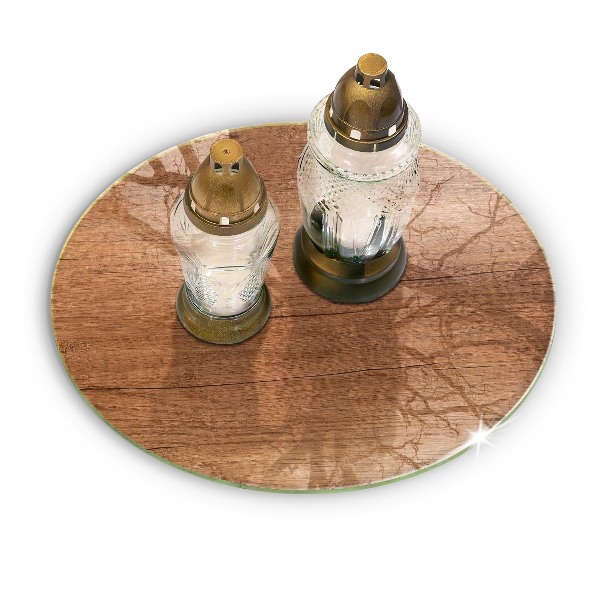 Posavaso de vidrio para velas Textura de madera
