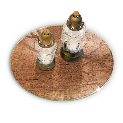 Posavaso de vidrio para velas Textura de madera