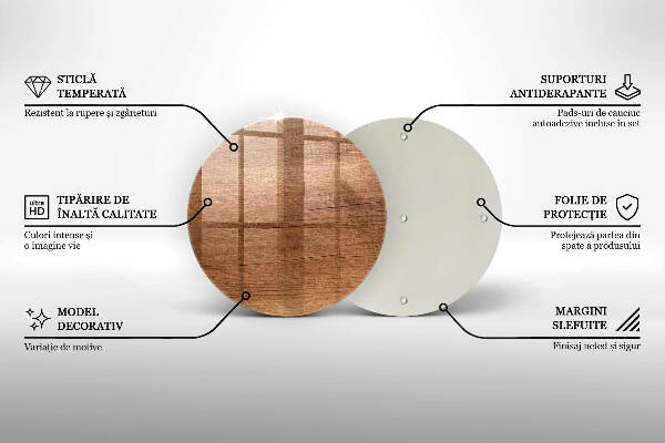 Posavaso de vidrio para velas Textura de madera