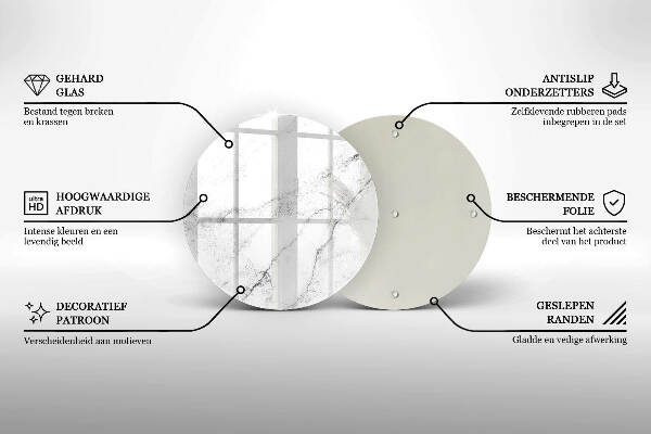 Posavaso de vidrio para velas funerarias Elegante textura de mármol
