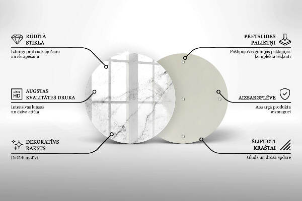 Posavaso de vidrio para velas funerarias Elegante textura de mármol