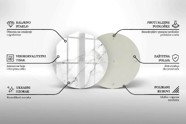 Posavaso de vidrio para velas funerarias Elegante textura de mármol