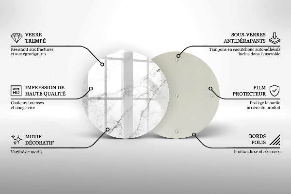 Posavaso de vidrio para velas funerarias Elegante textura de mármol