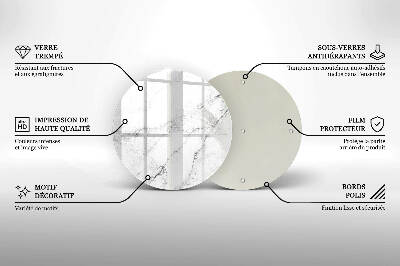 Posavaso de vidrio para velas funerarias Elegante textura de mármol