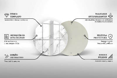 Posavaso de vidrio para velas funerarias Elegante textura de mármol