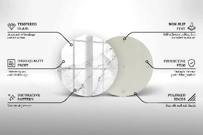 Posavaso de vidrio para velas funerarias Elegante textura de mármol