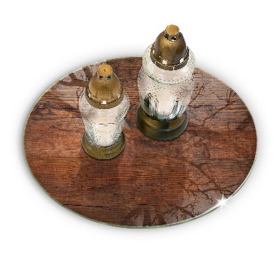 Posavaso de vidrio para velas Tablero de madera oscura