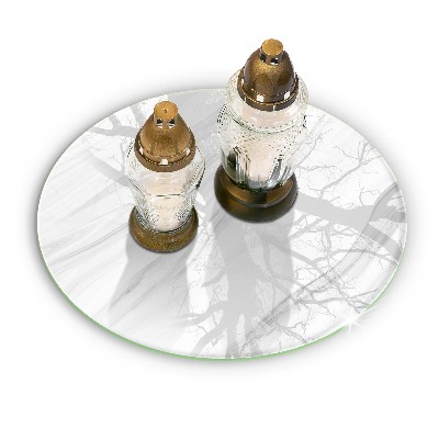 Posavaso de vidrio para velas funerarias Mármol delicado