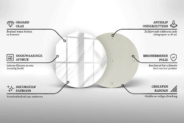Posavaso de vidrio para velas funerarias Mármol delicado