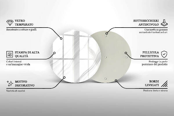Posavaso de vidrio para velas funerarias Mármol delicado