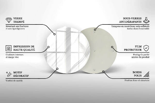 Posavaso de vidrio para velas funerarias Mármol delicado