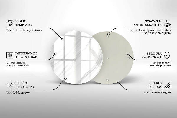 Posavaso de vidrio para velas funerarias Mármol delicado