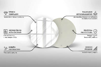 Posavaso de vidrio para velas funerarias Mármol delicado