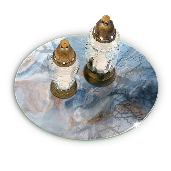 Posavaso de vidrio para velas Textura de mármol