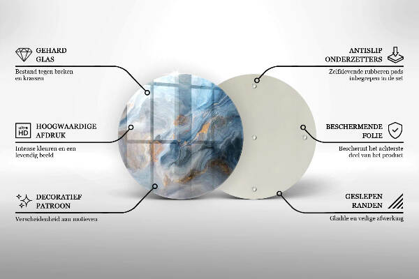 Posavaso de vidrio para velas Textura de mármol