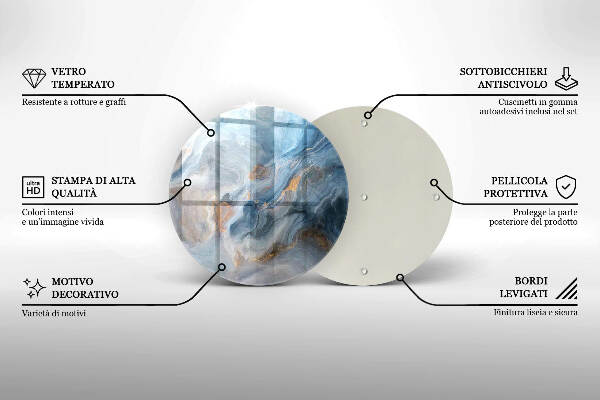 Posavaso de vidrio para velas Textura de mármol